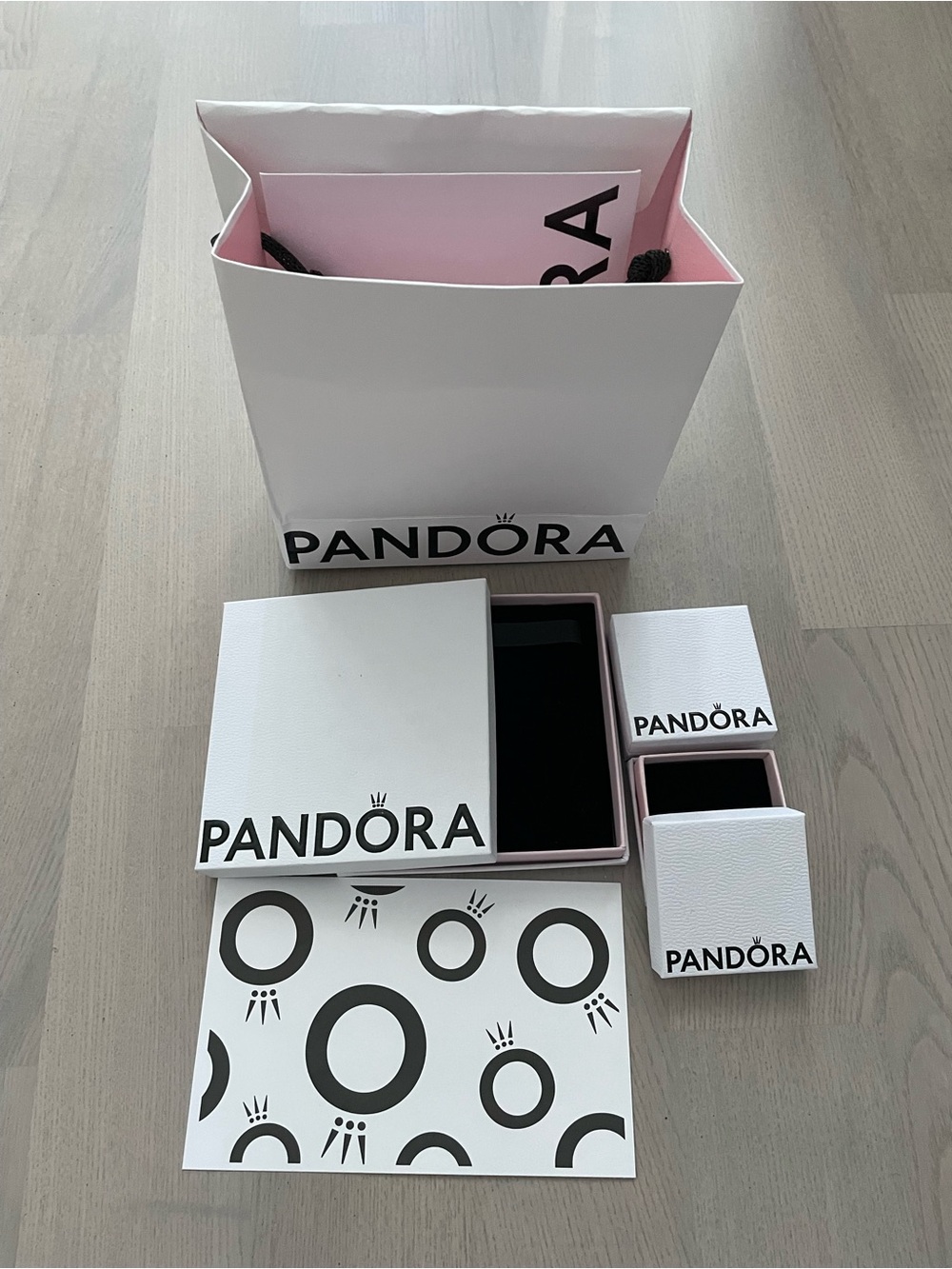 Pandora White and Pink Branded Jewelry Gift Set